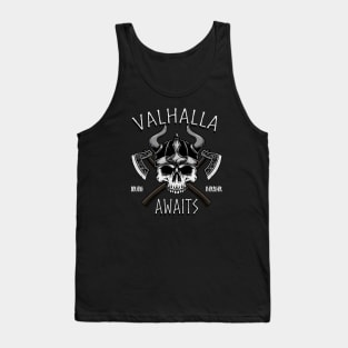 Valhalla Awaits Viking Skull Tank Top